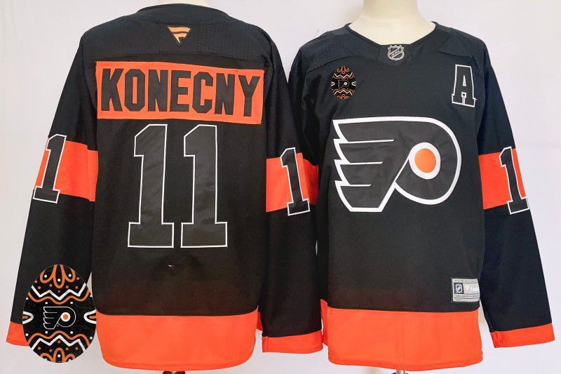 Men Philadelphia Flyers #11 Konecny Black Fanatics 2025 NHL Jersey style 3->philadelphia flyers->NHL Jersey